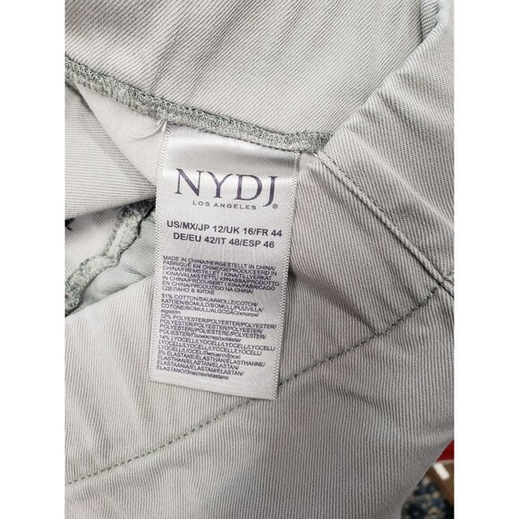 NYDJ Alina Pants, Light Gray, Pull On Ankle, Stretch, Size 12, Lift Tuck, SPOT - Picture 8 of 9